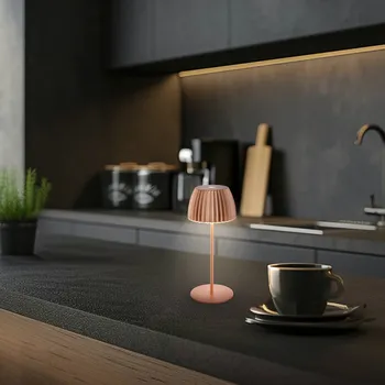 Venkovní osvětlení Briloner LED stolní lampa na akumulátor Brilo unplugged Riffle, 20 cm, měď LED 1,5 W celkem - Doprava zdarma