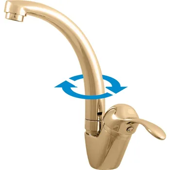 Vodovodní baterie SLEZÁK RAV RAV SLEZÁK Baterie LABE Umyvadlová / Dřezová Stojánková Zlato Lesklé provedení: kovová páka