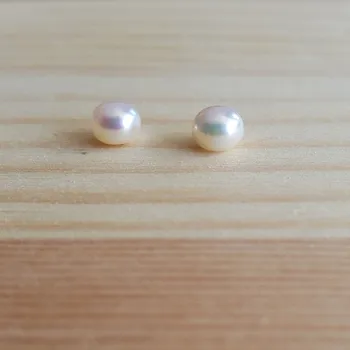 Dětské navlékací korálky Perla sladkovodní přírodní bílá 5,5-6mm polovrtaná - Obsah balení 1 ks PP 113