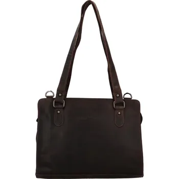 Kabelka Dámská kožená kabelka na rameno tmavě hnědá - GreenWood Hamid hnědá