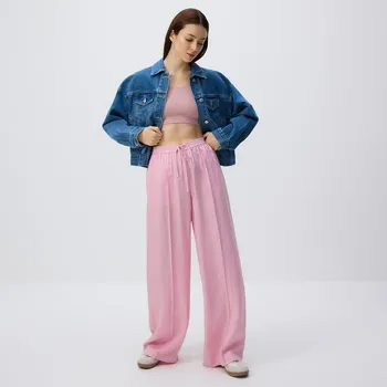 Dámské kalhoty Reserved - Kalhoty z cupro tkaniny - pastelově růžová - YT974-03X - YT974-03X-S