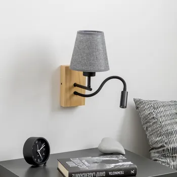 Nástěnné svítidlo Brilagi - LED Nástěnná lampa NUBILA WOOD 1xE27/25W/230V + LED/3W dub/šedá