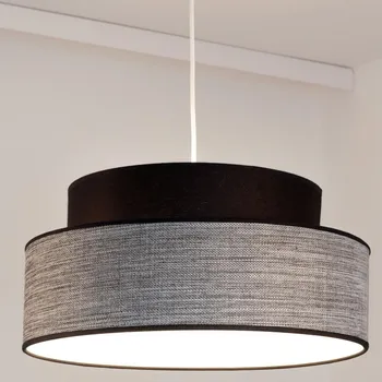 Lustr na lanku GRACE 1xE27/60W/230V pr. 40 cm černá/šedá