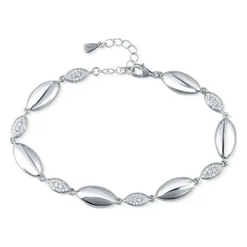 Náramek Článkový stříbrný náramek se zirkony 17-20 cm SVLB0503XH2BI18 + dárek zdarma