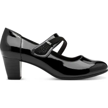 Dámské lodičky Dámské lakované lodičky na podpatku stélka šíře H JANA 8-24465-43 018 černé #Velikost: 39