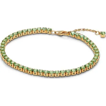 Náramek Třpytivý tenisový náramek PANDORA Zelený 18 cm 561469C02-18