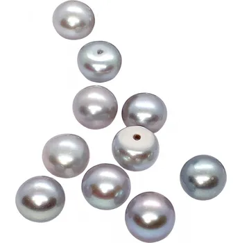 Dětské navlékací korálky Perla sladkovodní šedá přírodní 6 - 6,5mm polovrtaná - Obsah balení 1 ks PP 072