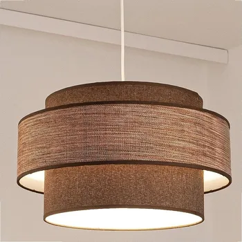 Lustr na lanku GRACE 1xE27/60W/230V pr. 40 cm hnědá/béžová