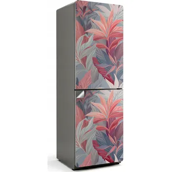 Fototapeta Samolepicí nálepka na přední dekoraci dveří ledničky - rostlinný vzor s listy