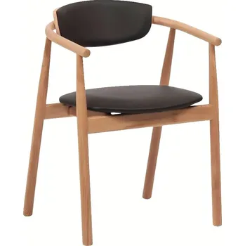 Jídelní židle FormWood Dubová jídelní židle Grayson s černou koženkou