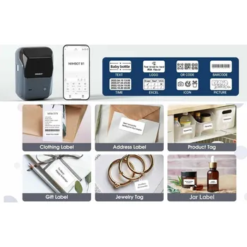 Tiskárna štítků Niimbot Tiskárna štítků B1 Smart, grey + role štítků 210ks