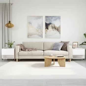 Konferenční stolek Nábytek XL Konferenční stolky 2 ks bílé 50 x 46 x 50 cm kompozitní dřevo 830893