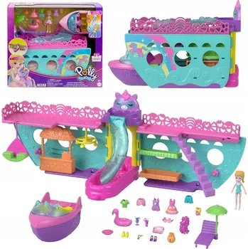 PANENKA POLLY POCKET VYMAZLENÁ LOĎ JEDNOROŽEC - Hrací set +4 roky