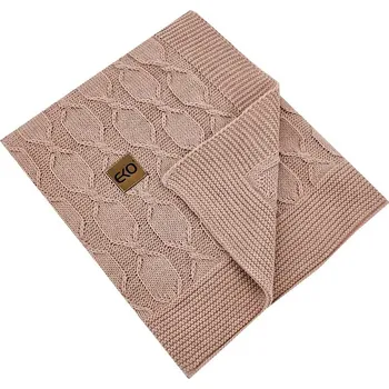 Dětská deka EKO Deka pletená z alpaky Powder Rose 80x100cm