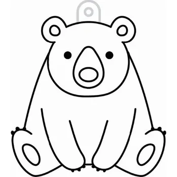 Závěsná sklíčka k vybarvení barvami na sklo cca 8 cm - 61. LEDNÍ MEDVĚD