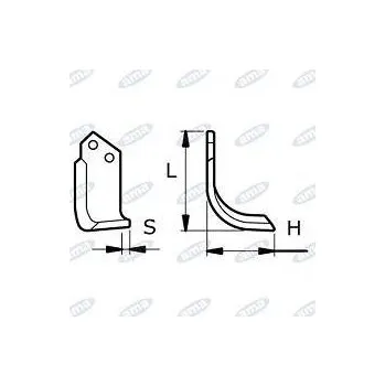 Pracovní nůž NŮŽ ROTAVÁTORU 135 x 180 x 10 MM LEVÝ