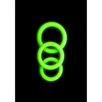 Ouch! Glow in the Dark 3 pcs Cock Ring Set