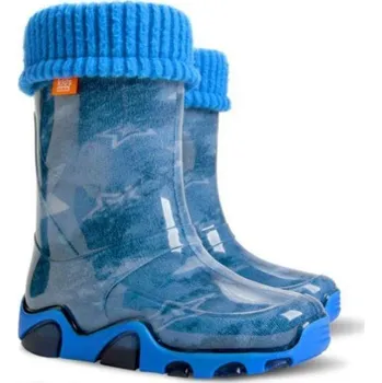 Chlapecké holínky DEMAR-STORMER LUX PRINT AC 0032 0033 jeans star zateplené Velikost: 24 - 25