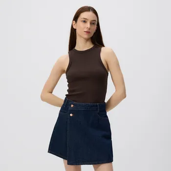 Reserved - Džínová sukně se všitými šortkami - tmavomodrá - 8758B-59J - 8758B-59J-42