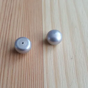 Dětské navlékací korálky Perla sladkovodní přírodní šedá 9,5-10mm polovrtaná - Obsah balení 1 ks PP 058