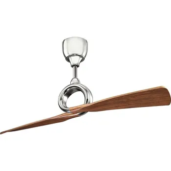 Dekorativní svítidlo ELSTEAD Stropní ventilátor Link 137cm leštěný nikl / dřevo - Elstead ELS KLF-LINK-54-PN