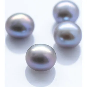 Dětské navlékací korálky Perla sladkovodní přírodní šedofialová 6,5-7mm polovrtaná 2 kusy PP 090-2