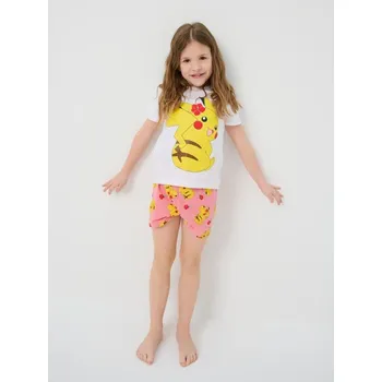 Dívčí spodní prádlo Sinsay - Dvoudílná pyžamová souprava Pokémon - bílá - 145DP-00X - 145DP-00X-116