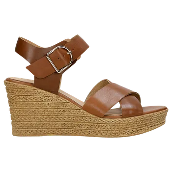 Dámské sandále Hnědé Kožené Sandály Na Klínku Wojas 7621252 39