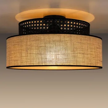 Stropní svítidlo BOHO 1xE27/60W/230V pr. 40 cm černá/ratan