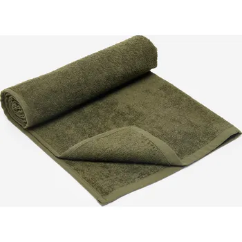 DOMYOS Bavlněný fitness ručník 90 x 50 cm KAŠTANOVÁ|ZELENÁ