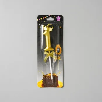 Dortová svíčka Dortisimo Svíčka zlatá s korunkou číslo 1