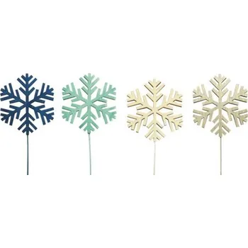 Vánoce Vločka dřevěná 8 cm + drátek