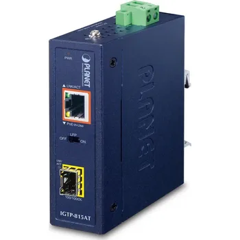 Switch IGTP-815AT - průmyslový převodník 100,1000BASE-X na 10,100,1000BASE-T PoE+ IGTP-815AT