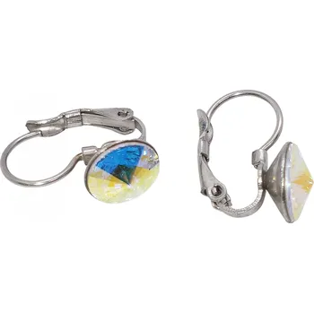 Souprava šperků Náušnice s rivolkou Crystal AB nerezová ocel VL 536-1