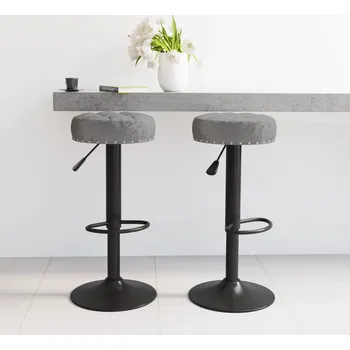 Barová židle Nábytek XL Barové židle 2 ks tmavě šedé samet 332996