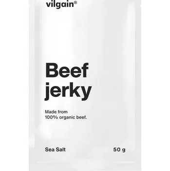 Sušená potravina Vilgain Hovězí jerky BIO – 5x mořská sůl 50 g