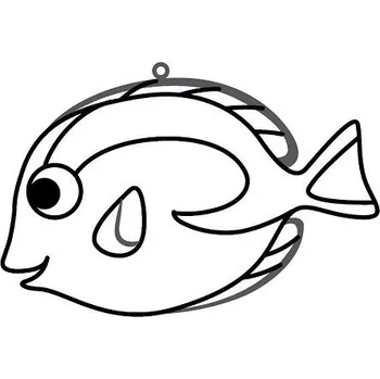 Závěsná sklíčka k vybarvení barvami na sklo cca 8 cm - 75. MOŘSKÁ RYBA BODLOK