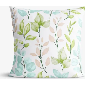 Povlak na polštářek Bavlněný povlak na polštář Deluxe - Malované lístky 50 x 60 cm