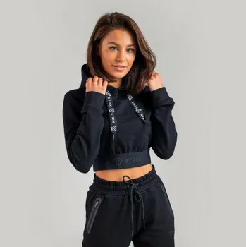 Dámská mikina STRIX Dámská mikina Essential Cropped Hoodie black S černá