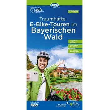 ADFC-Regionalkarte Traumhafte E-Bike-Touren im Bayerischen Wald, 1:75.000, mit Tagestourenvorschlägen, reiß- und wetterfest, GPS - Allgemeiner Deutscher Fahrrad-Club e.V. (ADFC)