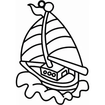 Závěsná sklíčka k vybarvení barvami na sklo cca 8 cm - 6. PLACHETNICE