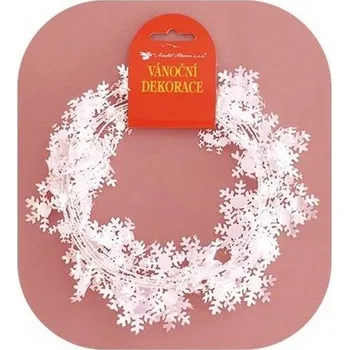 Vánoce Řetěz s drátkem s vločkami 270cm