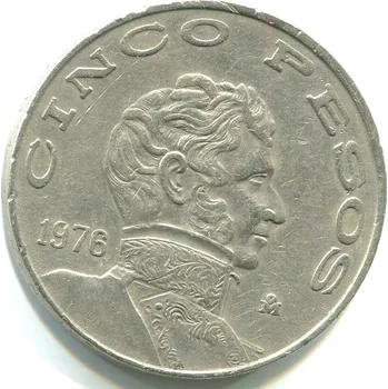 MEXIKO. 5 pesos 1976.