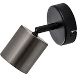 Luminex Nástěnné bodové svítidlo Demia, černé/niklové, šířka 10 cm, GU10 - Nástěnný držák - Ø 8 cm, výška 2,5 cm; bodovka - Ø 6,5, délka 7 cm černá, niklová 1 x 8 W LED - Doprava zdarma