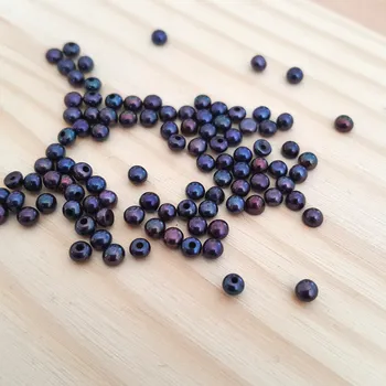 Dětské navlékací korálky Perla sladkovodní tmavá 2,5 - 3mm polovrtaná 1kus PP 121-1