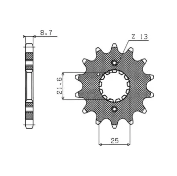 Řetězová sada pro motocykl řetězové kolečko pro sekundární řetězy typu 530, SUNSTAR (15 zubů) M291-5009-15