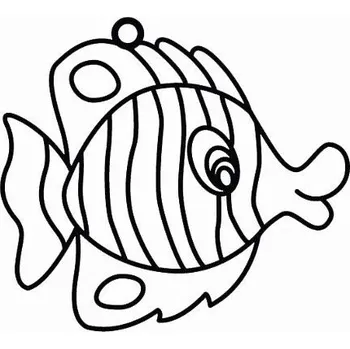 Závěsná sklíčka k vybarvení barvami na sklo cca 8 cm - 1. RYBA