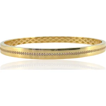Náramek Leru Zlatý pevný náramek se zirkony 14,60g