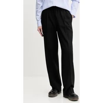 Dámské kalhoty Kalhoty HUGO Haros dámské, černá barva, široké, high waist, 50545295 99X, vel. 36