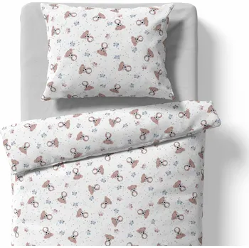 Povlečení Lamatex chrastítko Liška bílá 100 x 135 cm zipový uzávěr